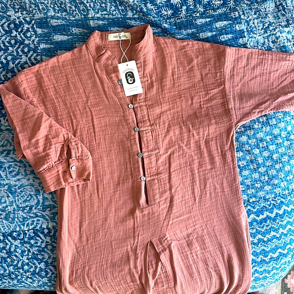 NWT Oddbird kaftan dusty rose xs organic Turkish cotton